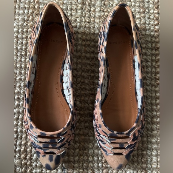 Givenchy Shoes - Givenchy Women’s Leather Leopard Animal Cheetah Print Flat Shoe size 9.5